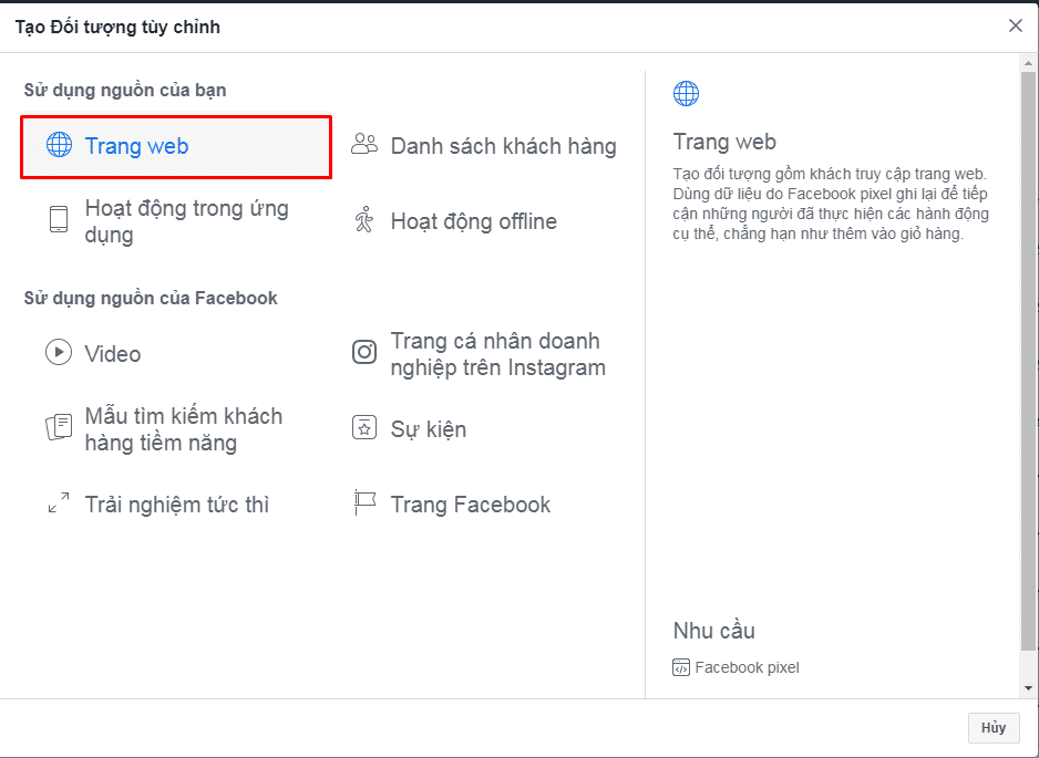 Thiết lập đối tượng quảng cáo Facebook 2023